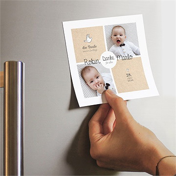 Dankeskarte Taufe zwillingsillustrationen-magnet - vue 2