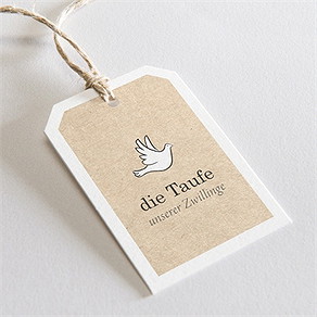 Geschenkanhänger Taufe zwillingsillustrationen