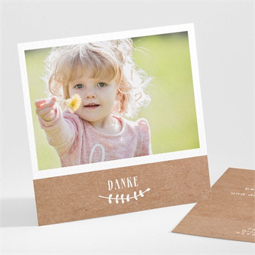 Dankeskarte Taufe foto auf kraftpapier