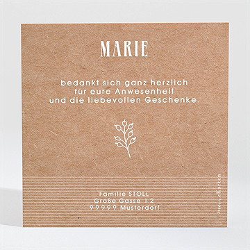 Dankeskarte Taufe foto auf kraftpapier - vue 2