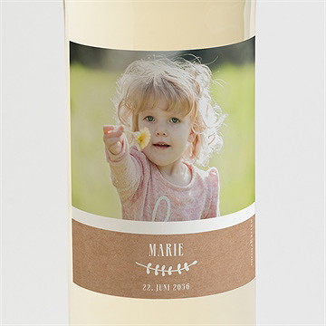 Flaschenetikett Taufe Foto Auf Kraftpapier