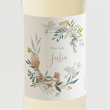 Flaschenetikett Taufe Sanfte poesie - klappkarte