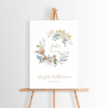 Willkommensschild Taufe Sanfte poesie - klappkarte