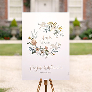 Willkommensschild Taufe Sanfte Poesie - vue 2