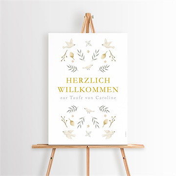 Willkommensschild Taufe Zarte Eleganz