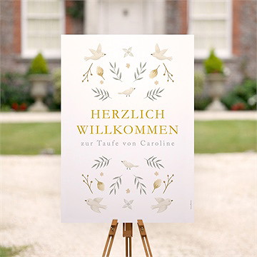 Willkommensschild Taufe Zarte Eleganz - vue 2