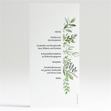 Menükarte Taufe kraftpapier und pflanzenmotiv - vue 2