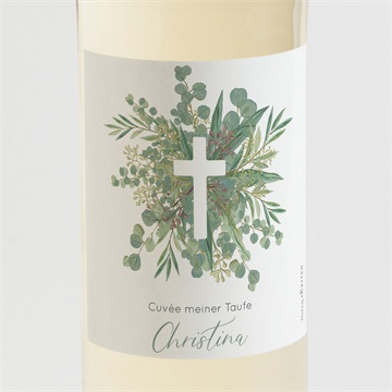 Flaschenetikett Taufe graziös - saatpapier