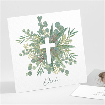 Dankeskarte Taufe graziös - saatpapier