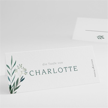 Tischkarte Taufe pflanzenschmuck