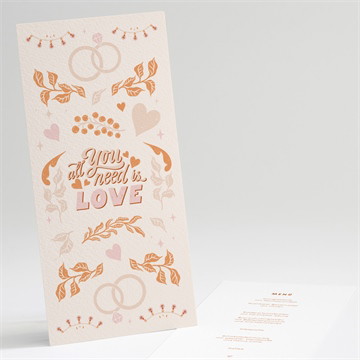 Menükarte Hochzeit Hippie