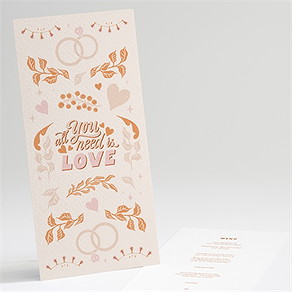 Menükarte Hochzeit hippie