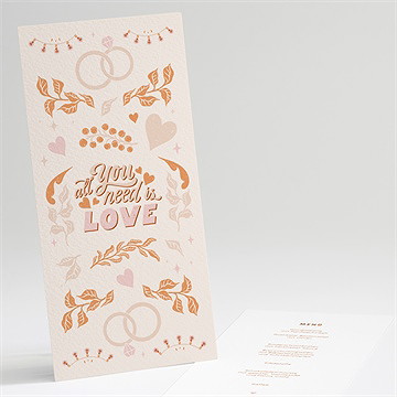 Menükarte Hochzeit hippie