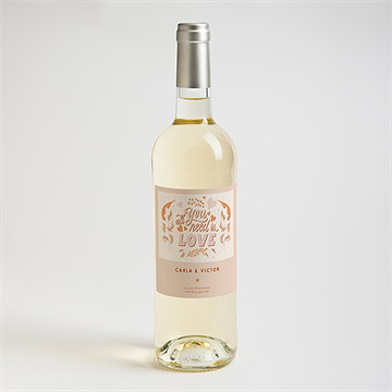 Flaschenetikett Hochzeit hippie - vue 2