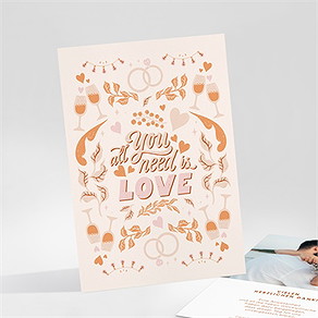 Dankeskarte Hochzeit hippie