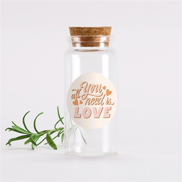 Glasfläschchen mit Korken Hochzeit Hippie