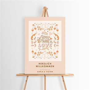 Willkommensschild Hochzeit hippie