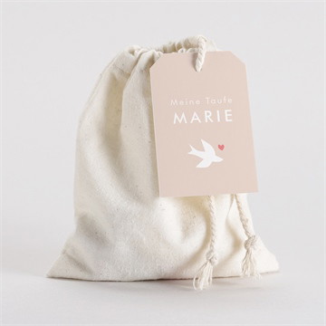 Geschenkbeutel Taufe taube und blumenkranz