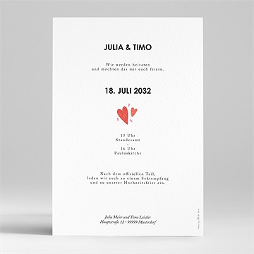 Hochzeitseinladung herzen - vue 2