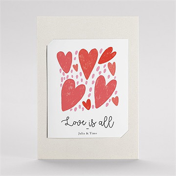 Hochzeitseinladung Herzen - Duo