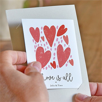 Hochzeitseinladung Herzen - Duo - vue 2