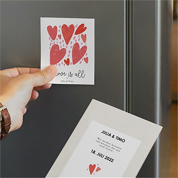 Hochzeitseinladung Herzen - Duo - vue 3