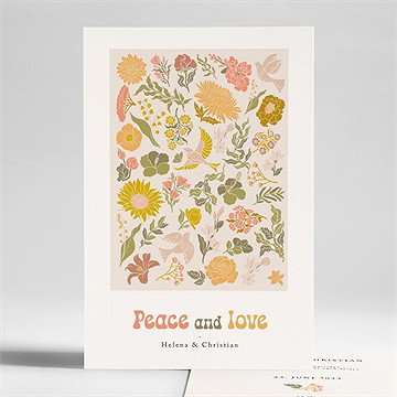 Hochzeitseinladung peace and love