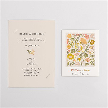 Hochzeitseinladung peace and love - duo - vue 4
