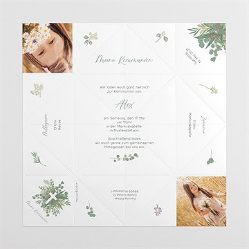 Einladung Kommunion anmut - origami - vue 4