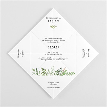 Einladung Kommunion pflanzenillustration - orgami - vue 3