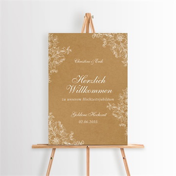 Willkommensschild Hochzeitsjubiläum geteilte freude