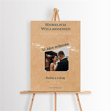 Willkommensschild Hochzeitsjubiläum Vintage-Freude