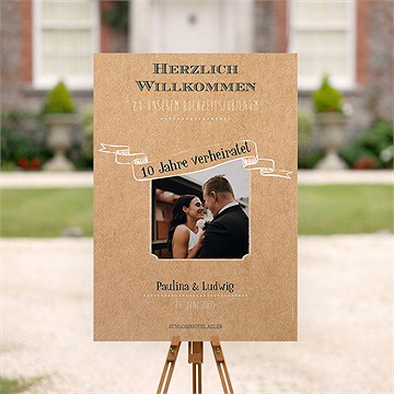 Willkommensschild Hochzeitsjubiläum Vintage-Freude - vue 2