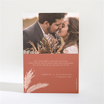 Dankeskarte Hochzeit pampasgras - vue 2