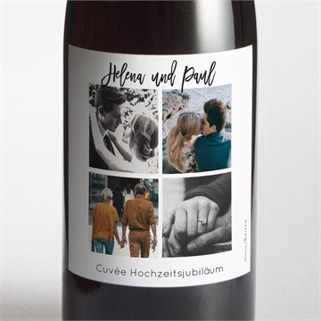 Flaschenetikett Hochzeitsjubiläum family-stories