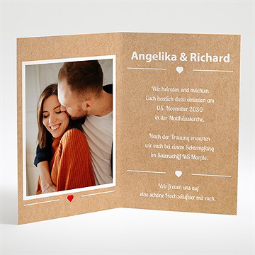 Hochzeitseinladung Herz Und Schnurrbart - vue 2