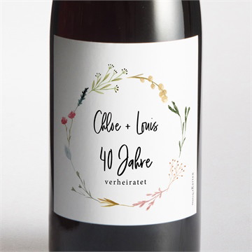 Flaschenetikett Hochzeitsjubiläum origamiliebe
