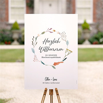 Willkommensschild Hochzeitsjubiläum Origamiliebe - vue 2