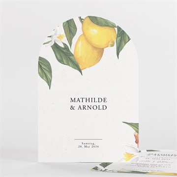 Hochzeitseinladung zitronenflair - halbrund