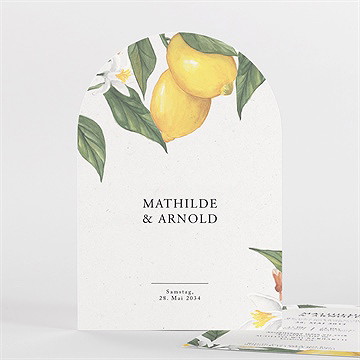 Hochzeitseinladung zitronenflair - halbrund
