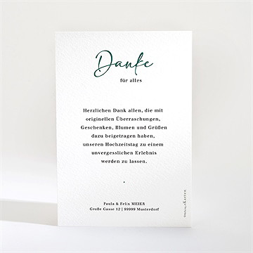 Dankeskarte Hochzeit blumenverziert - vue 2