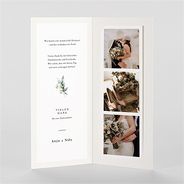 Dankeskarte Hochzeit smaragdgrün - vue 2