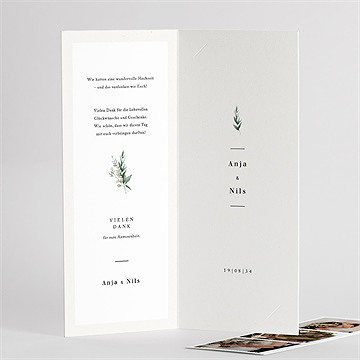 Dankeskarte Hochzeit smaragdgrün - vue 3