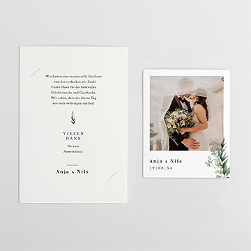 Dankeskarte Hochzeit smaragdgrün - duo - vue 4