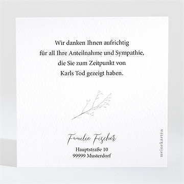 Trauerdanksagung Gegenwart & Erinnerung-Quadrad - vue 2