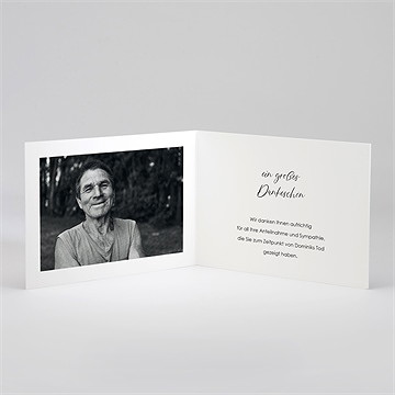 Trauerdanksagung Schwarz Und Weiß - Klappkarte - vue 2