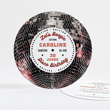 Geburtstagseinladung Discokugel 30 Jahre