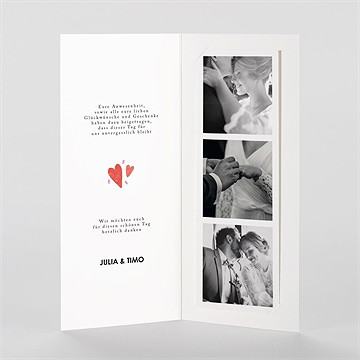 Dankeskarte Hochzeit herzen - vue 2