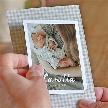 Geburtskarte karomuster - duo - vue 2