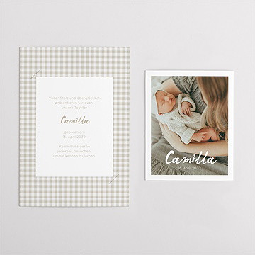 Geburtskarte karomuster - duo - vue 4